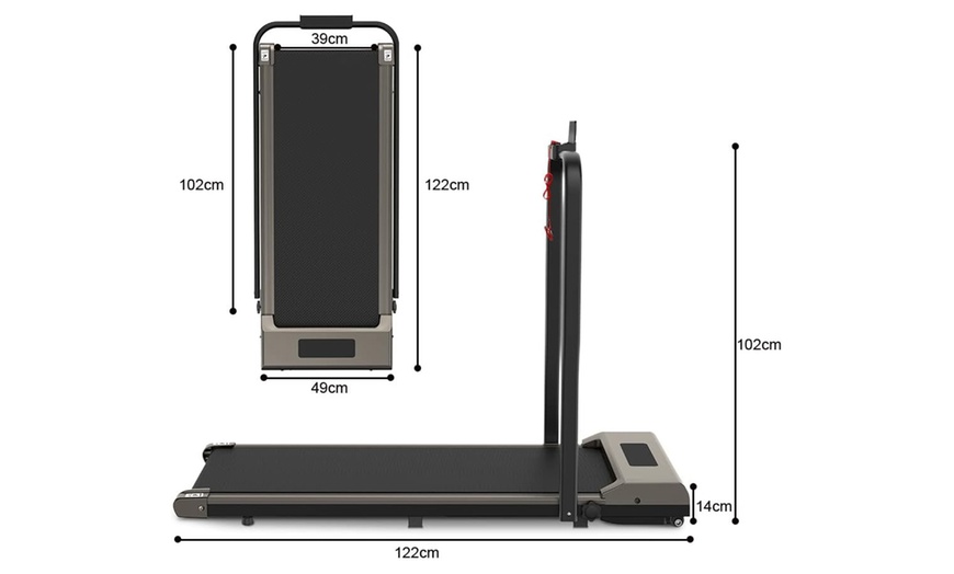 Image 4: 2-in-1 Foldable Treadmill with 0-6.25 MPH Speed in Various Colors
