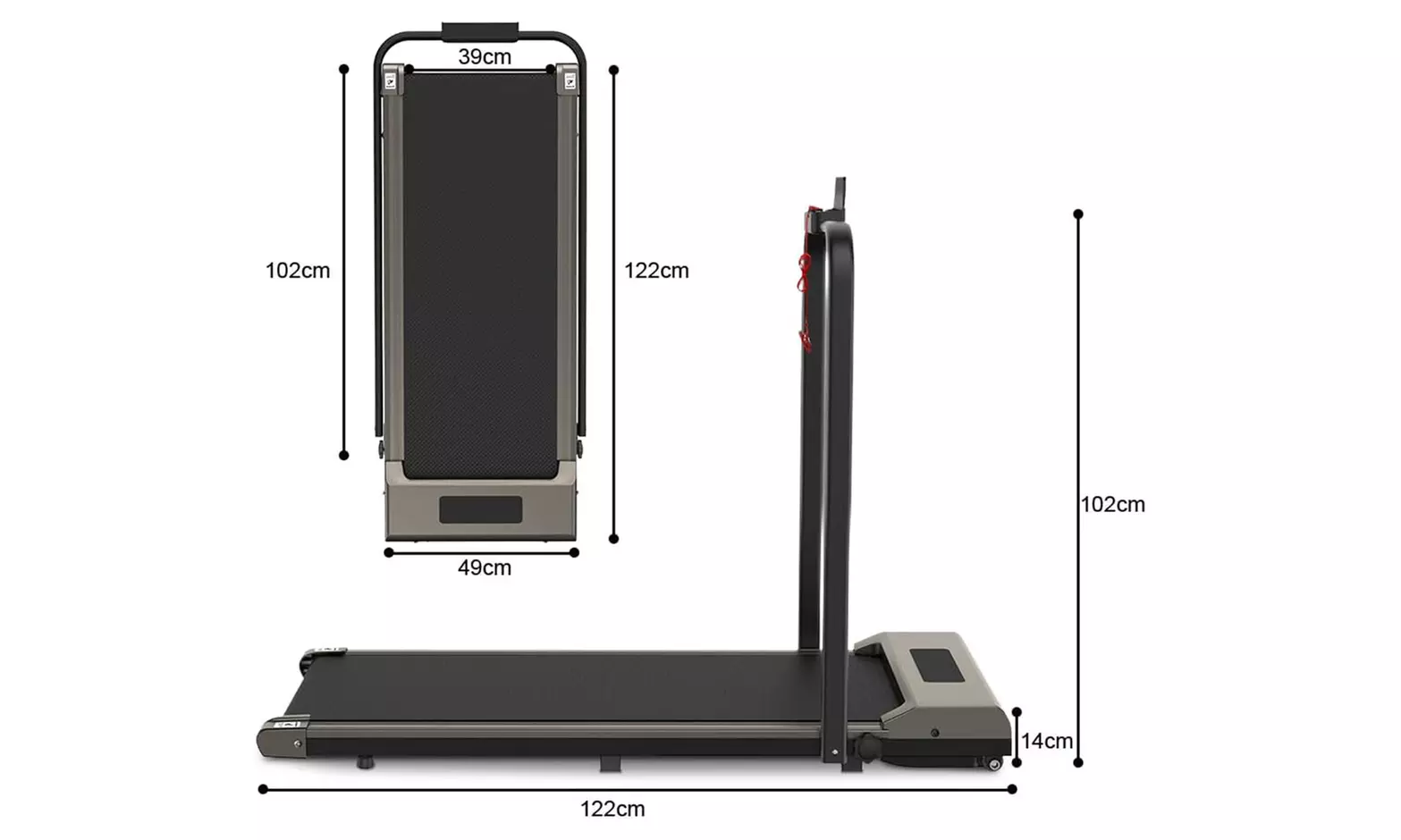 2-in-1 Foldable Treadmill with 0-6.25 MPH Speed in Various Colors