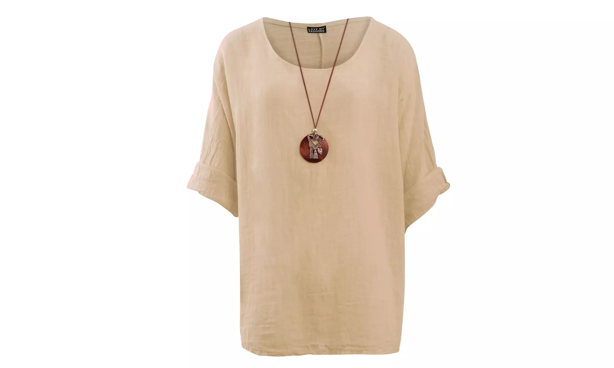 Love My Fashions Women's Plain Necklace Tunic Top