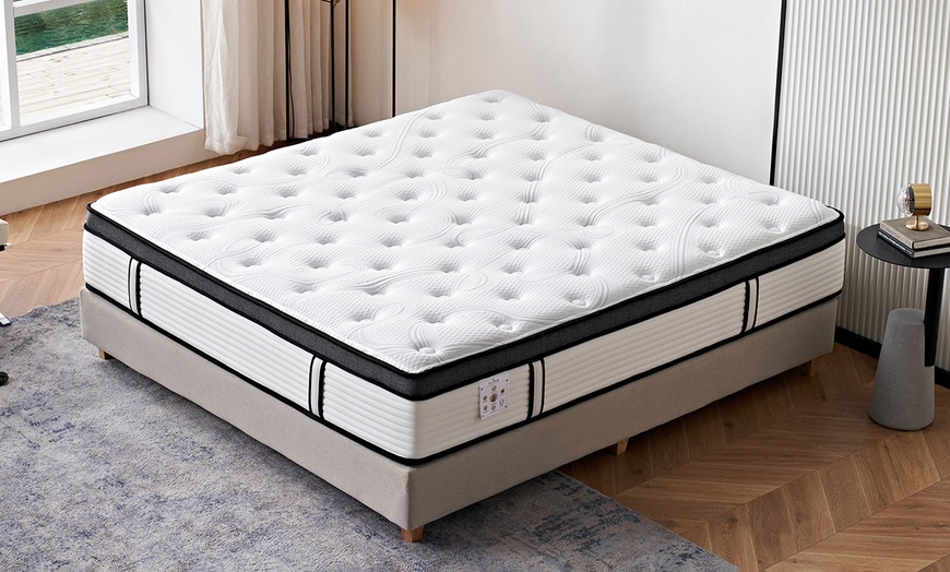 Image 1: Matelas, 32 cm, mémoire de forme, latex, ressorts ensachés. Sampur