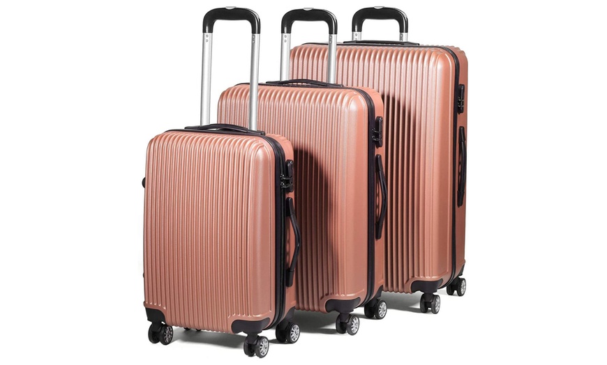 Image 5: Set of Three Lightweight Hard Shell Suitcases