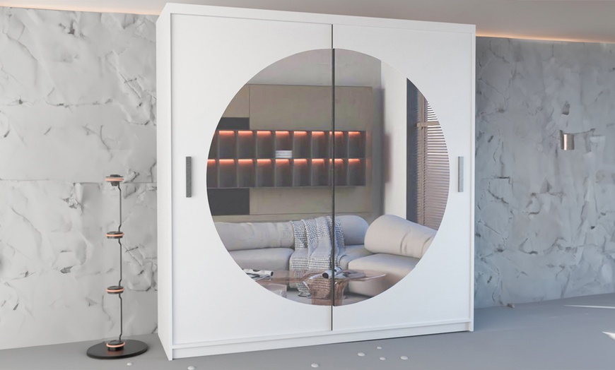 Image 2: Double Sliding Mirror Door Wardrobe