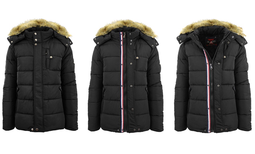 Image 10: Spire By Galaxy Men's Heavyweight Jackets with Detachable Hood