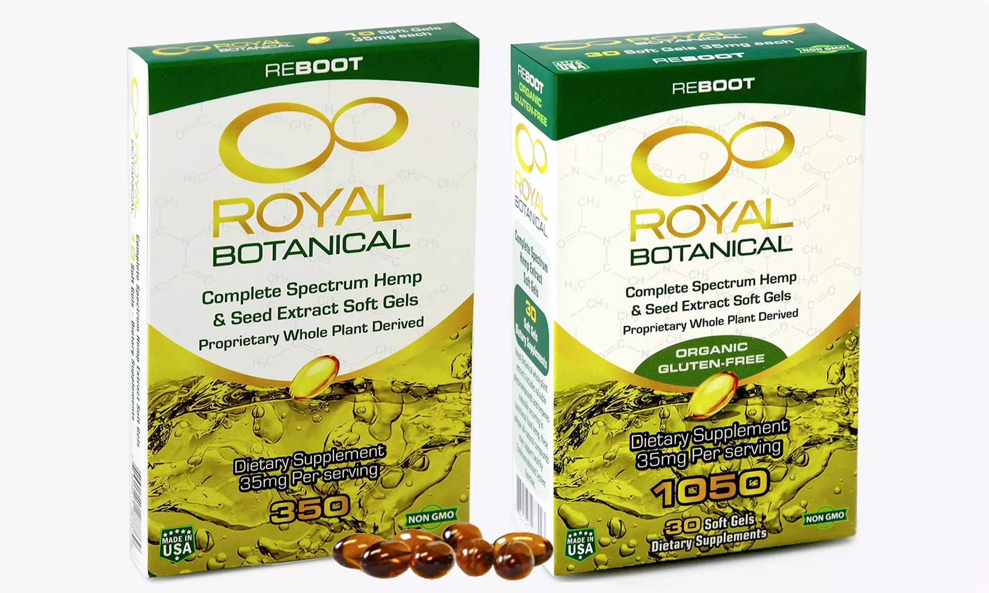 Royal Botanical CBD Hemp Oil & Seed Extract Gel Capsules (350 or 1050mg) - Primary Image