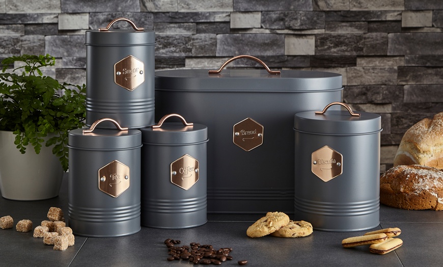 Image 3: Neo Five-Piece Canister Tin Set