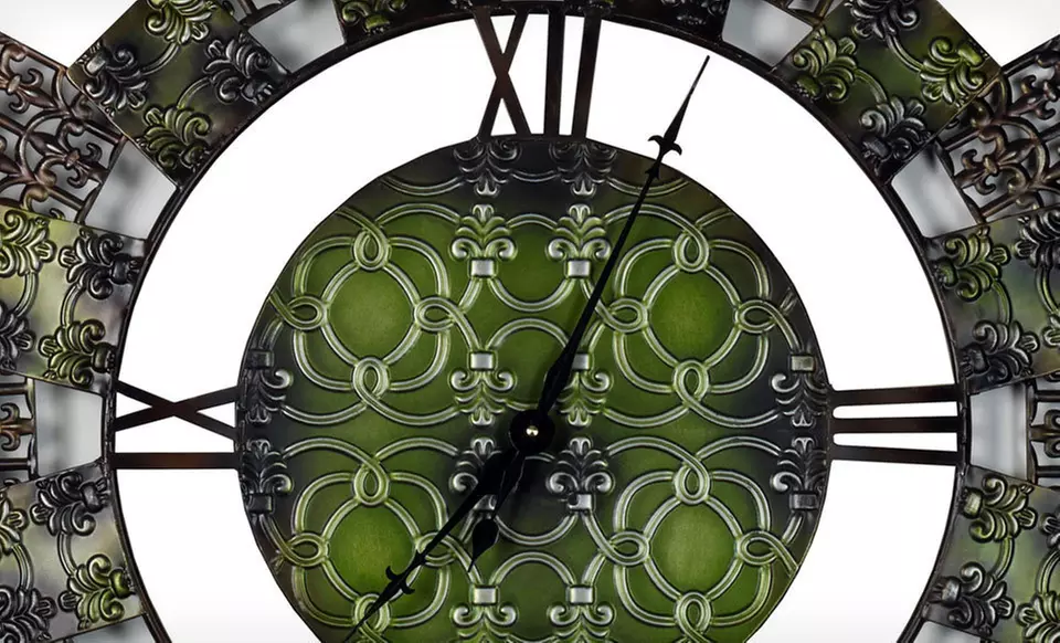 $47.99 for an Elements 30-Inch Roman-Numeral Metal Patchwork Clock ($113.98 List Price). Free Shipping and Free Returns. - Second Medium