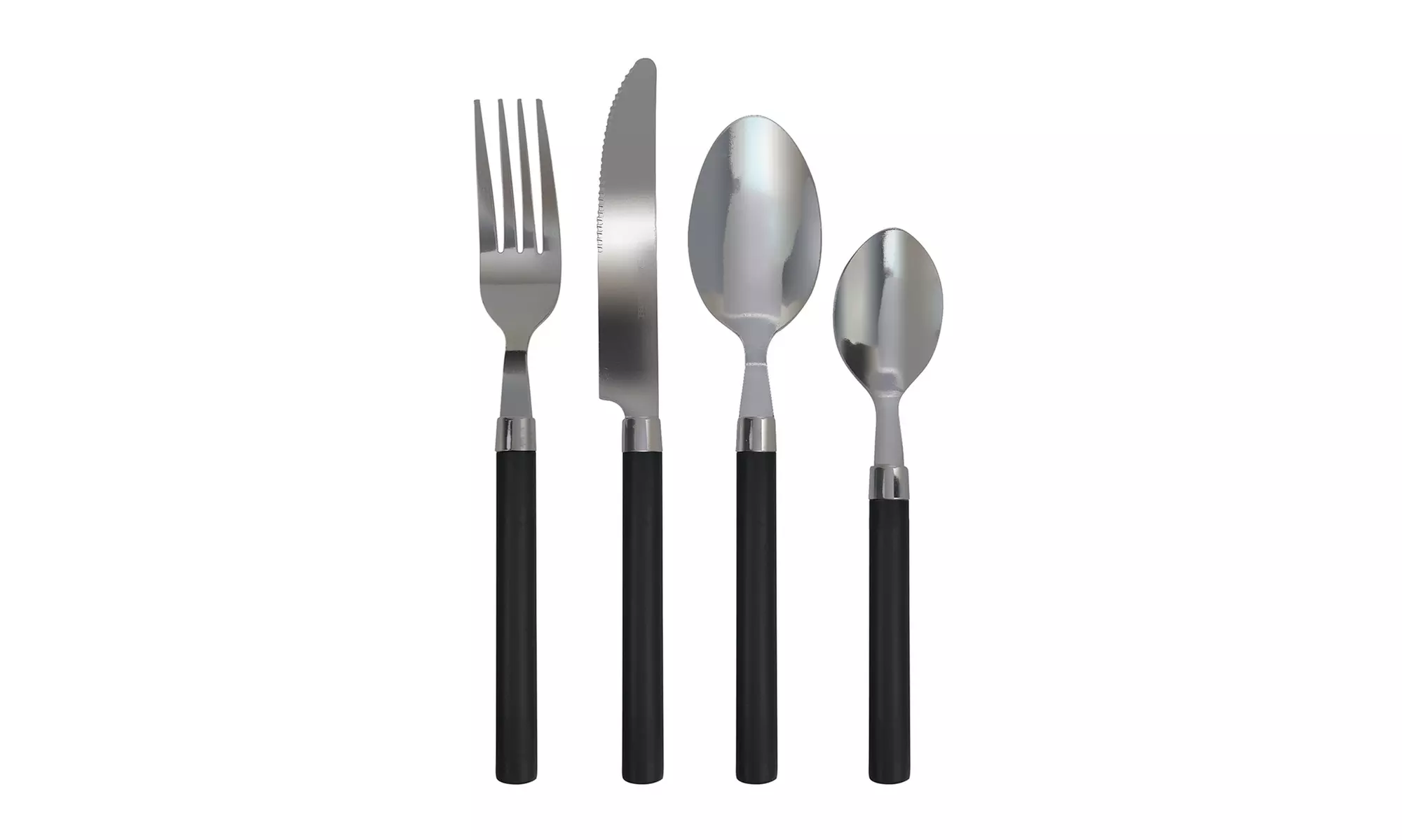 Set de 24 cubiertos de acero inoxidable con mango de colores