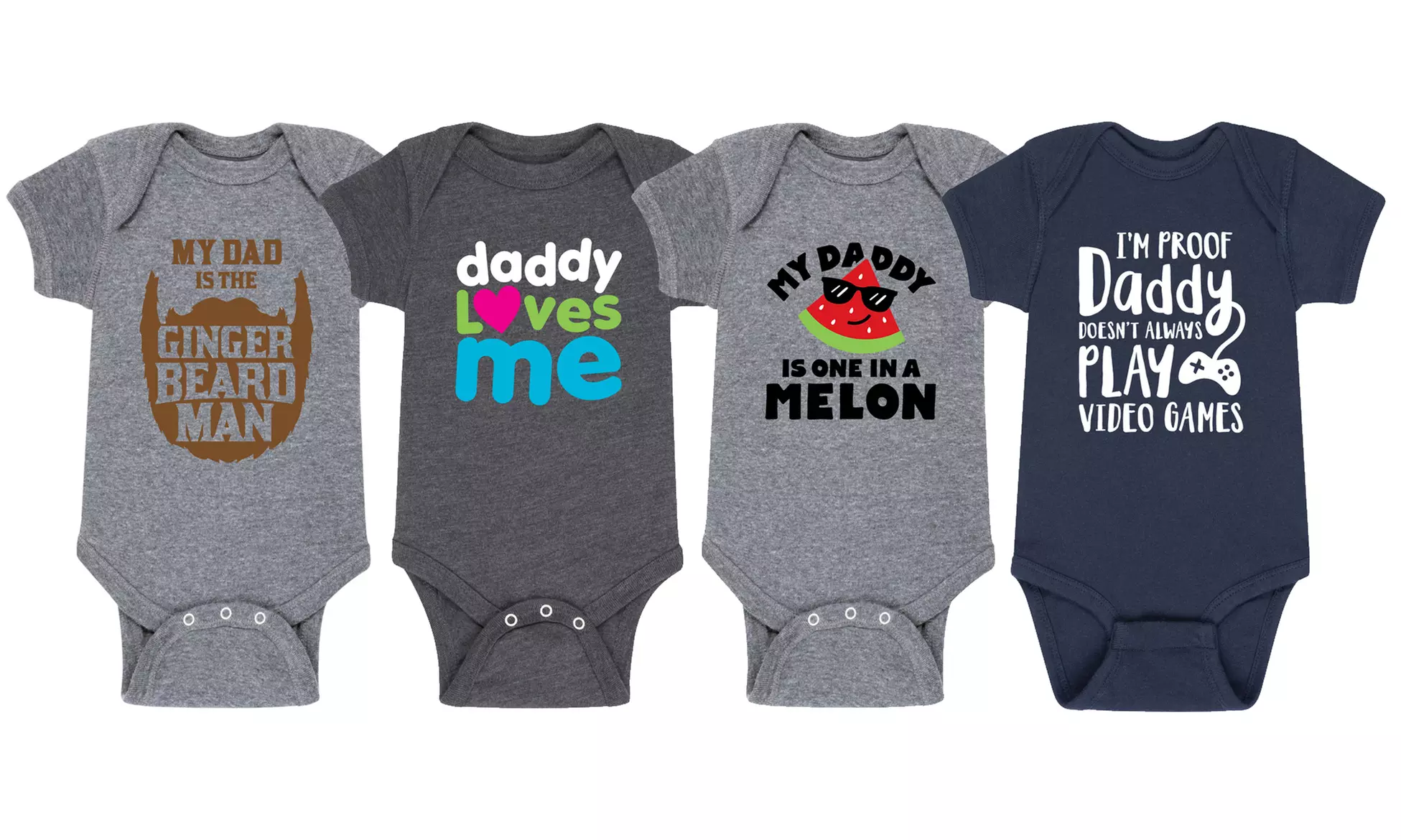 Daddy Themed 100% Cotton Short-Sleeve Infant Bodysuits - Primary Image