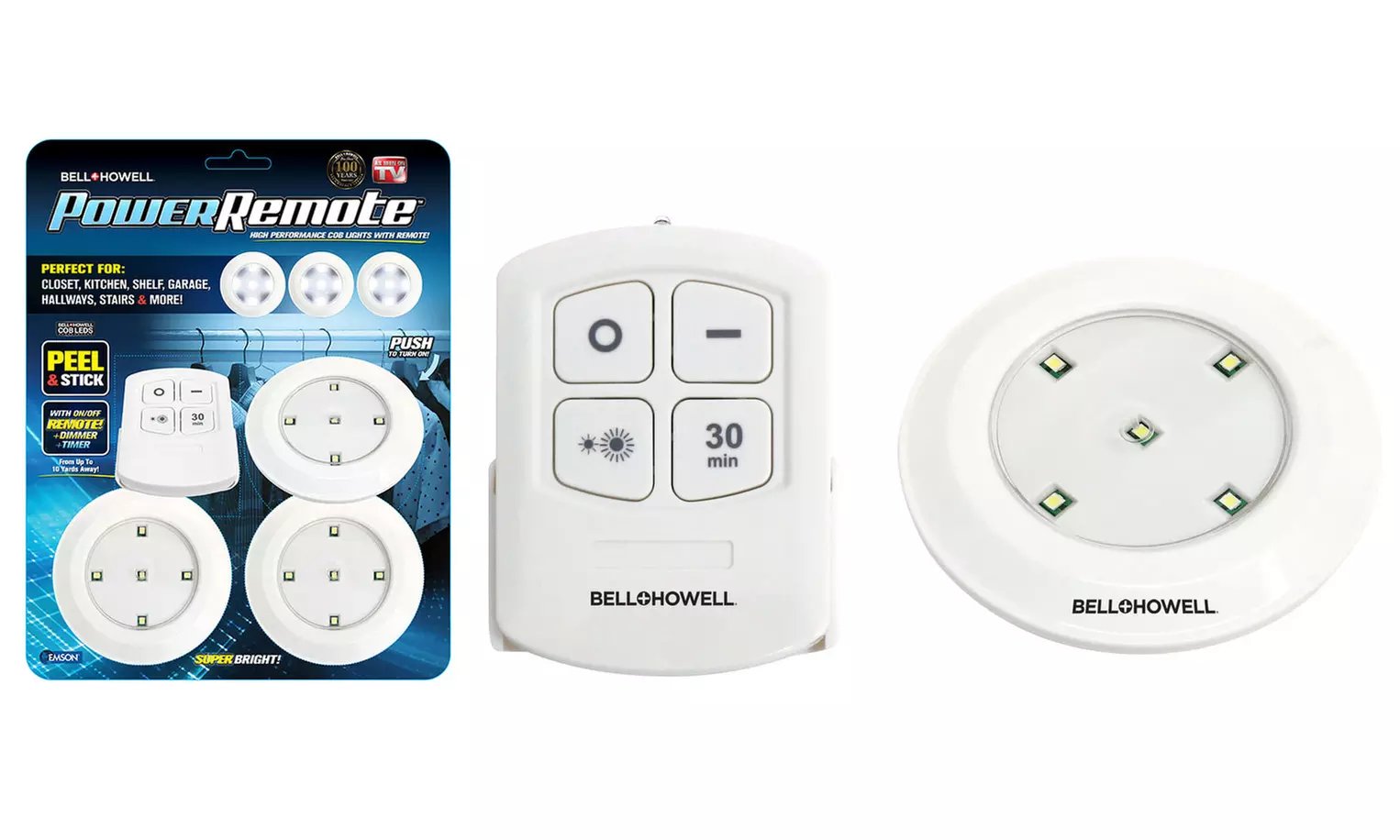 As Seen On TV Bell + Howell Power Remote Super Bright High Performance Mini LED Lights (3 Pack) - Primary Image