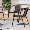 Image 6: Four Packs of Outdoor Patio Metal Wicker Stackable Dining Chairs 