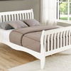 Image 1: White Sleigh Wooden Bed