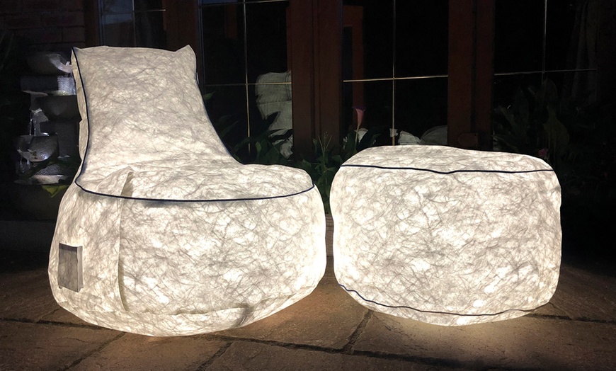 Image 1: LED Inflatable Chair and Stool