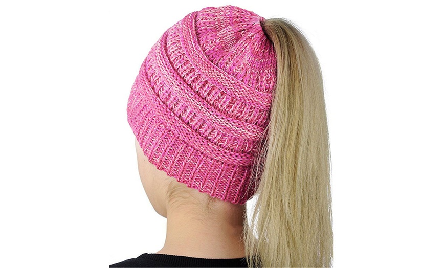 Image 3: Knitted Ponytail Beanie