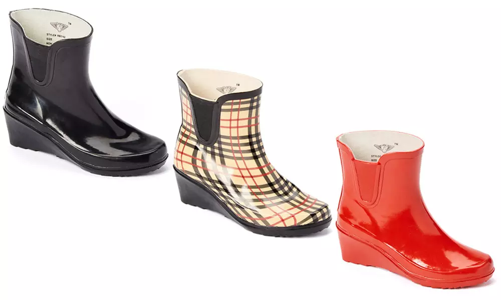 Women's Short Wedge Rain Boots - Primary Image