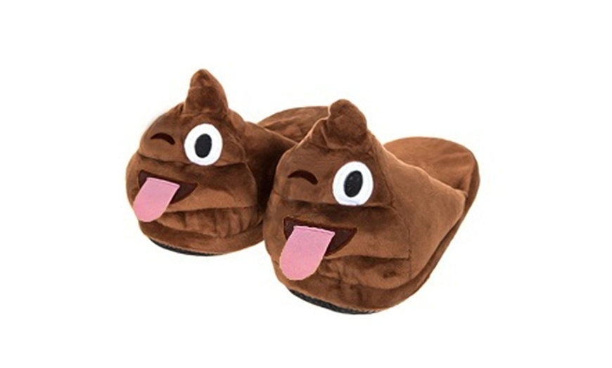 Image 5: Men's Emoji Poop Slippers