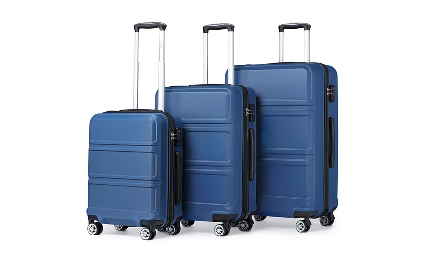 Image 10: One or Three Hard Shell Suitcases with Swivel wheels and TSA Lock