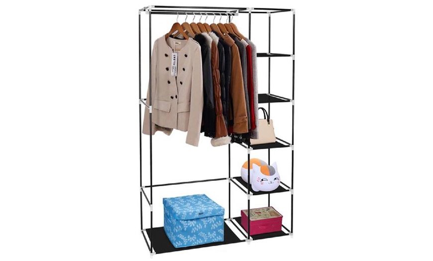 Image 10: 67″ Portable Wardrobe Storage Rack