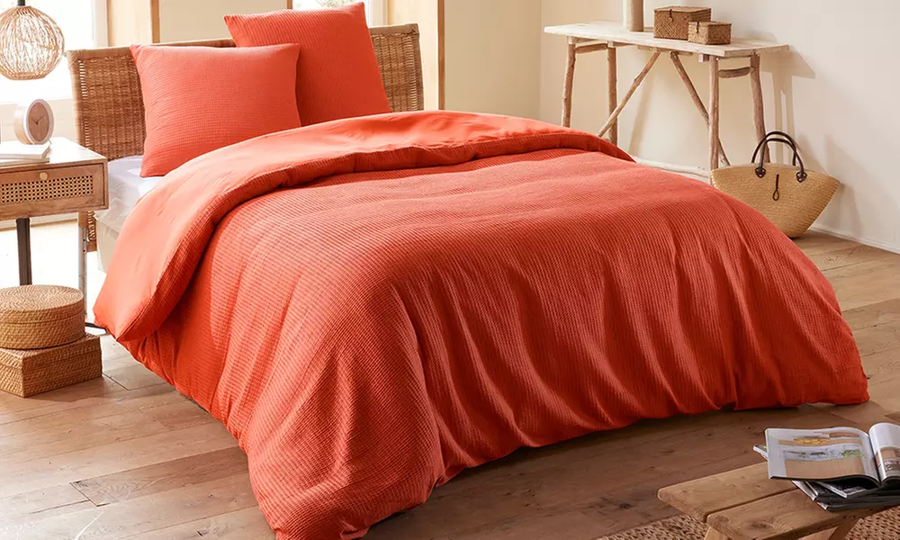 Honingraat katoenen dekbedovertrek set