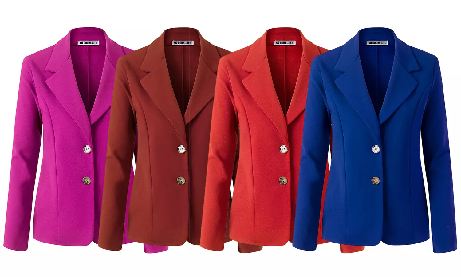 Women's Two-Button Lightweight Crepe Stretch Blazer Jacket. Plus Sizes Available. - Primary Image