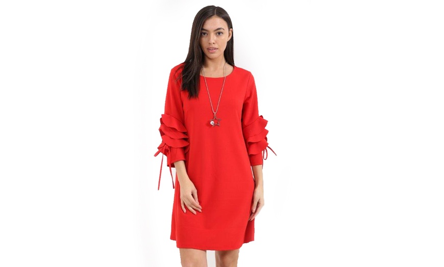 Image 9: Kurt Muller Ruffle-Sleeved Dress