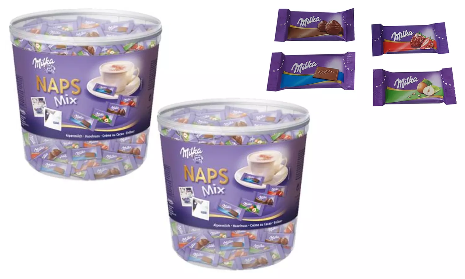 MILKA: 2 à 4 Boxes Milka Naps mix (soit 410 ou 820 chocolats assortis) - Primary Image