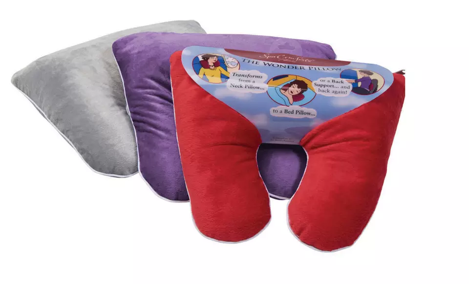 Dreamtime Travel Pillows in Graphite, Plum, or Red  - Primary Image