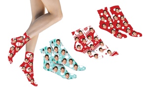 Personalised Festive Face Socks from Decomatters