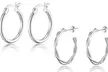 1 ou 2 paires de mini créoles en argent sterling Philip Jones - Second Medium