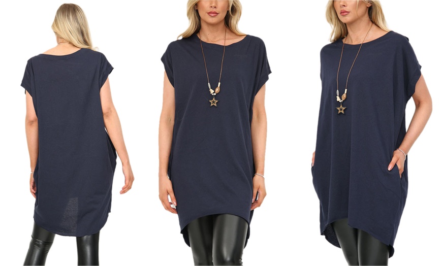 Image 12: Want Clothing Oversized Sleeveless Hi-lo Back Baggy T-Shirt Dress