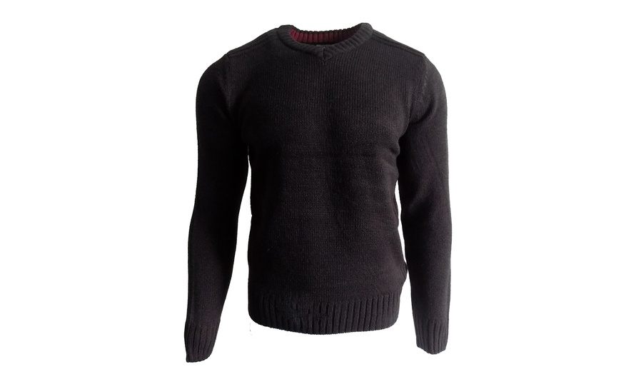 Image 3: Men's V-Neck Knitted Jumper 
