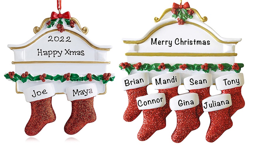 Image 2: Personalised Socks Family Christmas Tree Ornament