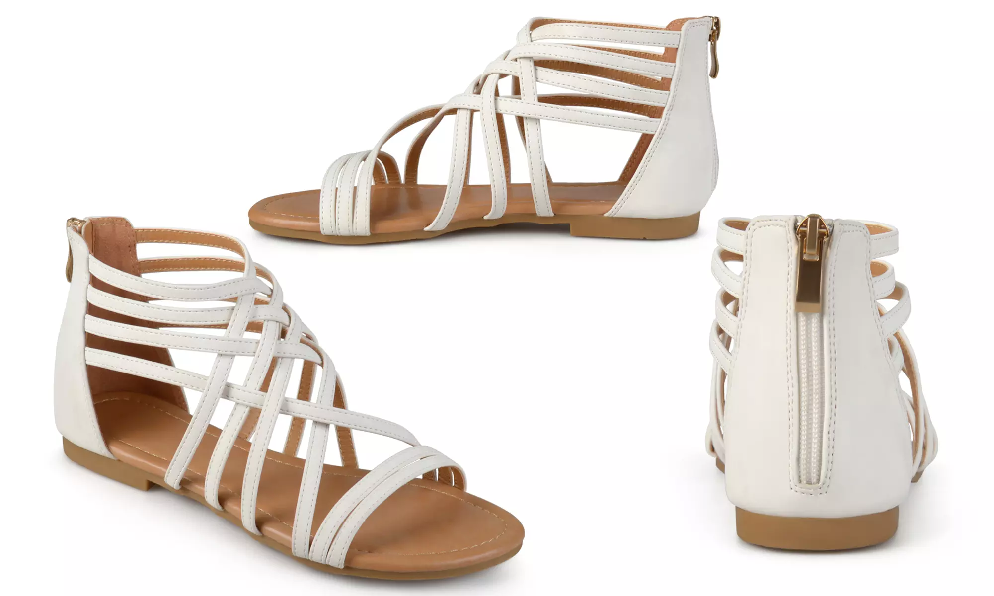 Journee Collection Women's Wide Flat Gladiator Sandals - Second Medium