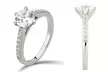 Sterling Silver Engagement Ring made with Swarovski Elements and Cubic Zirconia - Second Medium