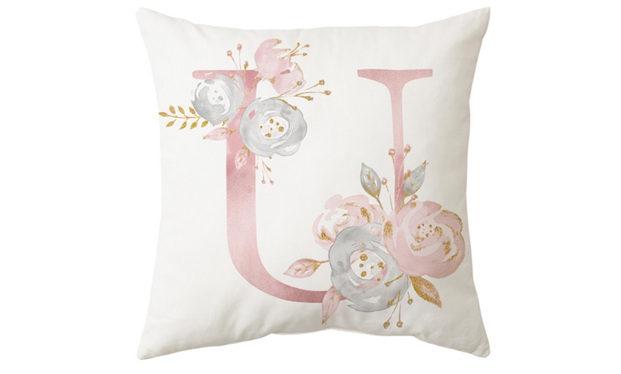 Image 26: Pink Letter Pillow Cushion Cover