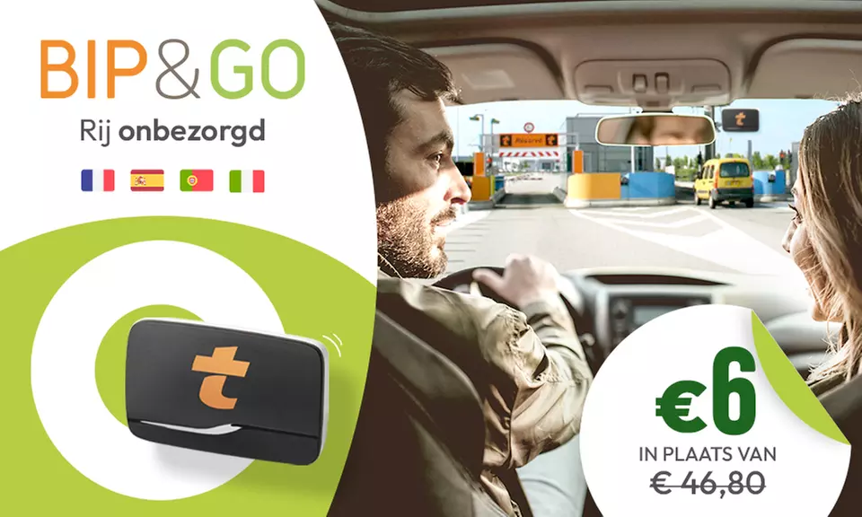 Tolbadge abonnement voor snellere doorgang bij tolpoorten in Frankrijk, Spanje, Portugal en Italië via Bip&Go - Primary Image