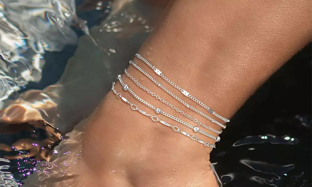 1 ou 2 ensembles de 5 bracelets de cheville bohèmes