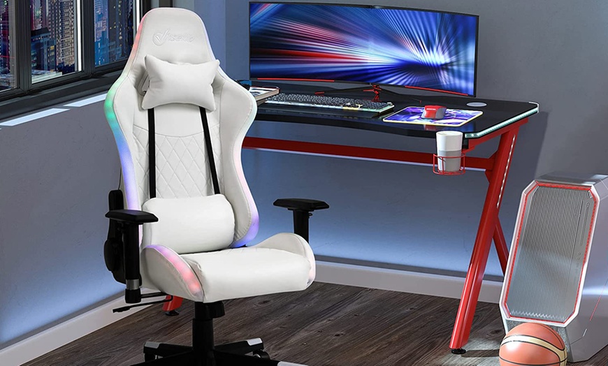 Image 3: Vinsetto LED Gaming Chair