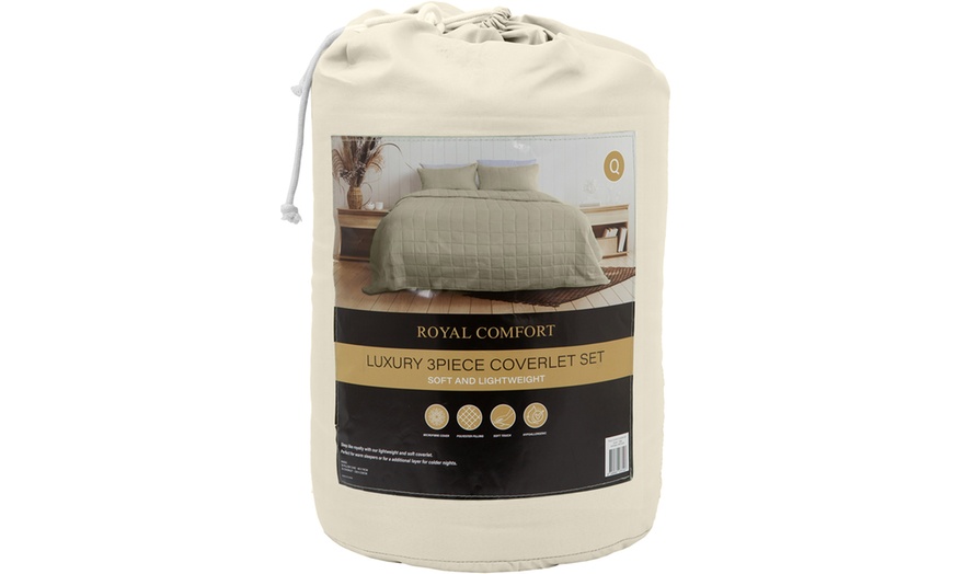 Image 38: Royal Comfort Three Piece Bedspread Coverlet Set 