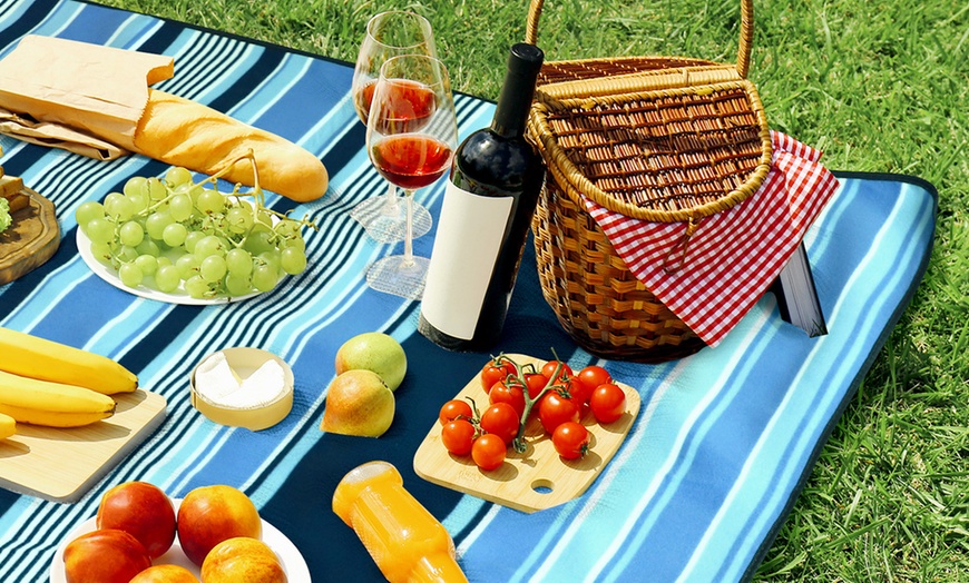 Image 22: Folding Picnic Rug Mat with Carry Handle