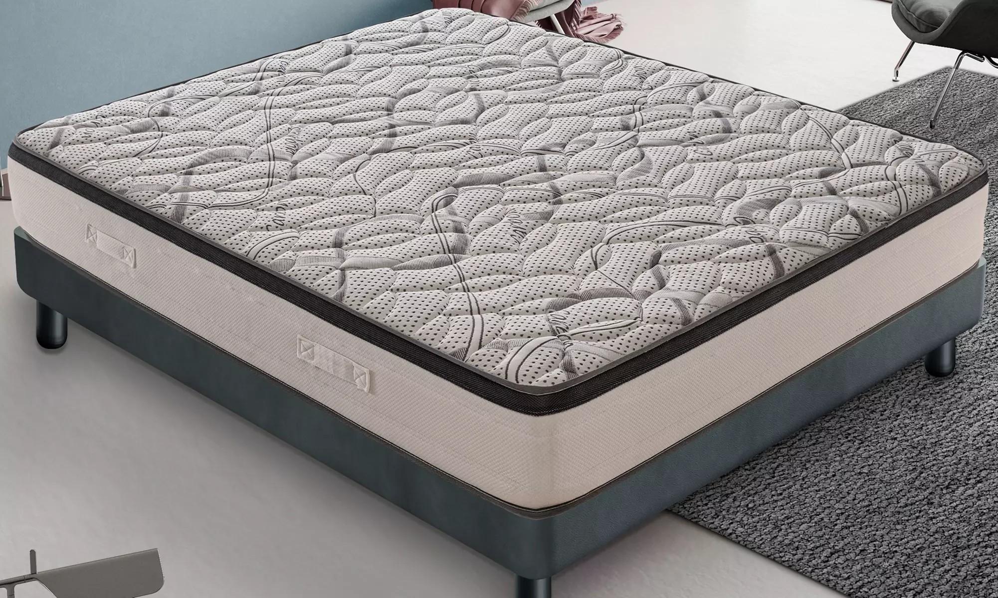 Matelas en Memory Gel et Carbone à 7 zones, ergonomique et hypoallergénique, livraison offerte - Primary Image