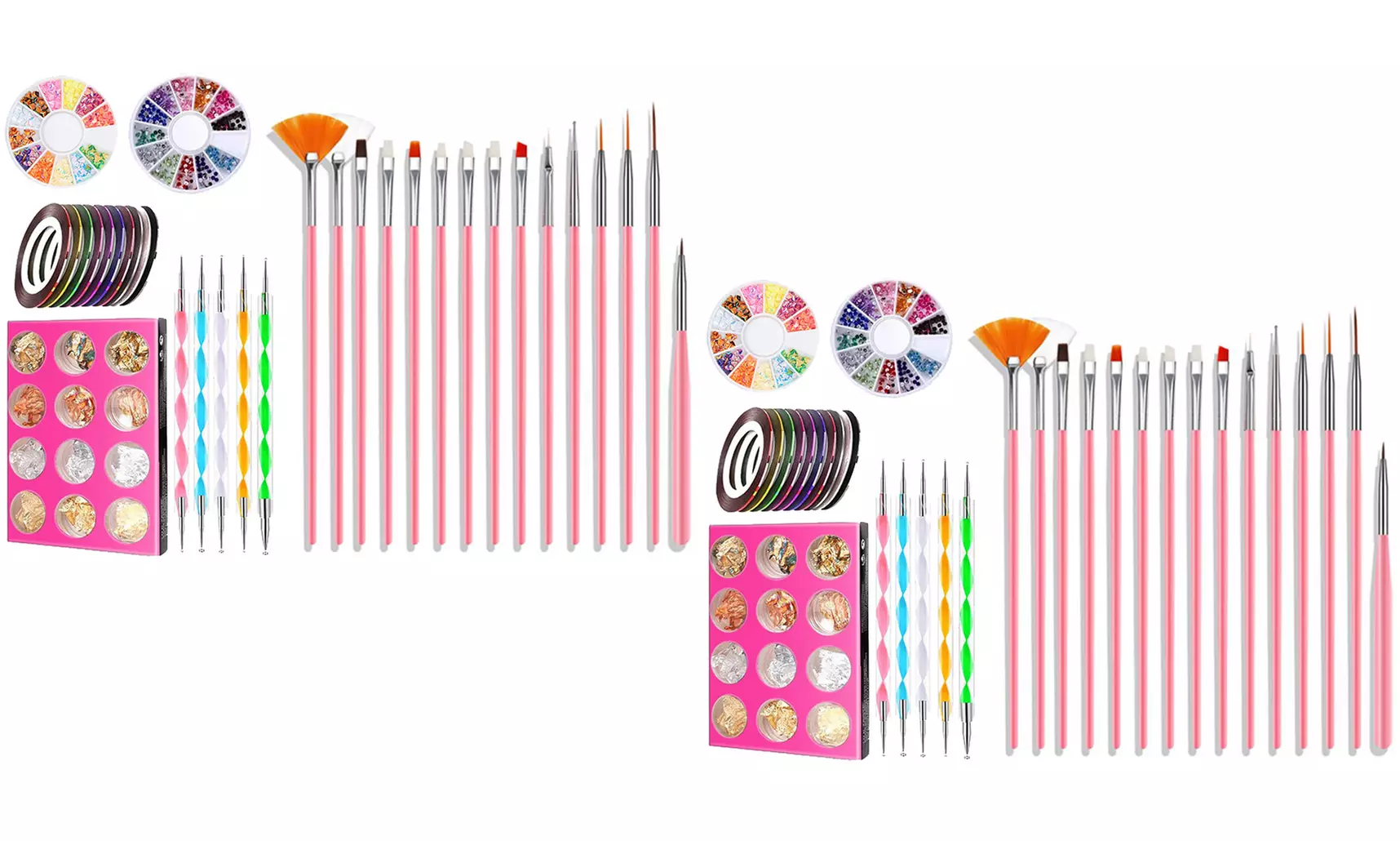 One or Two 44-Piece Professional Acrylic Nail Drawing Tools Kits