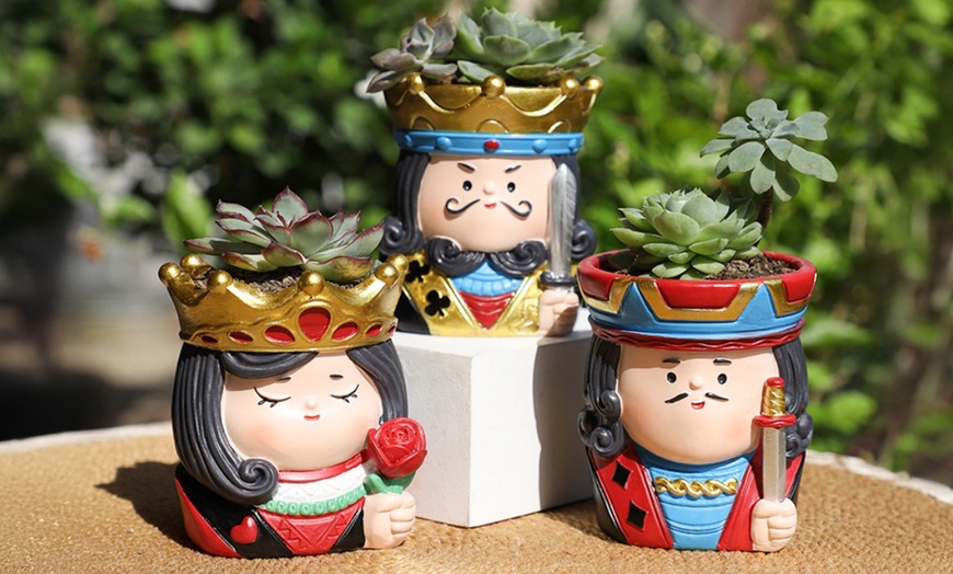 Image 1: One or Three Poker Character Flower Pots