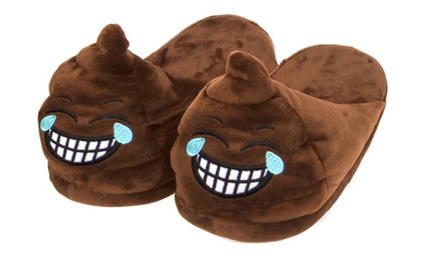 Image 4: Emoji Poop Slippers