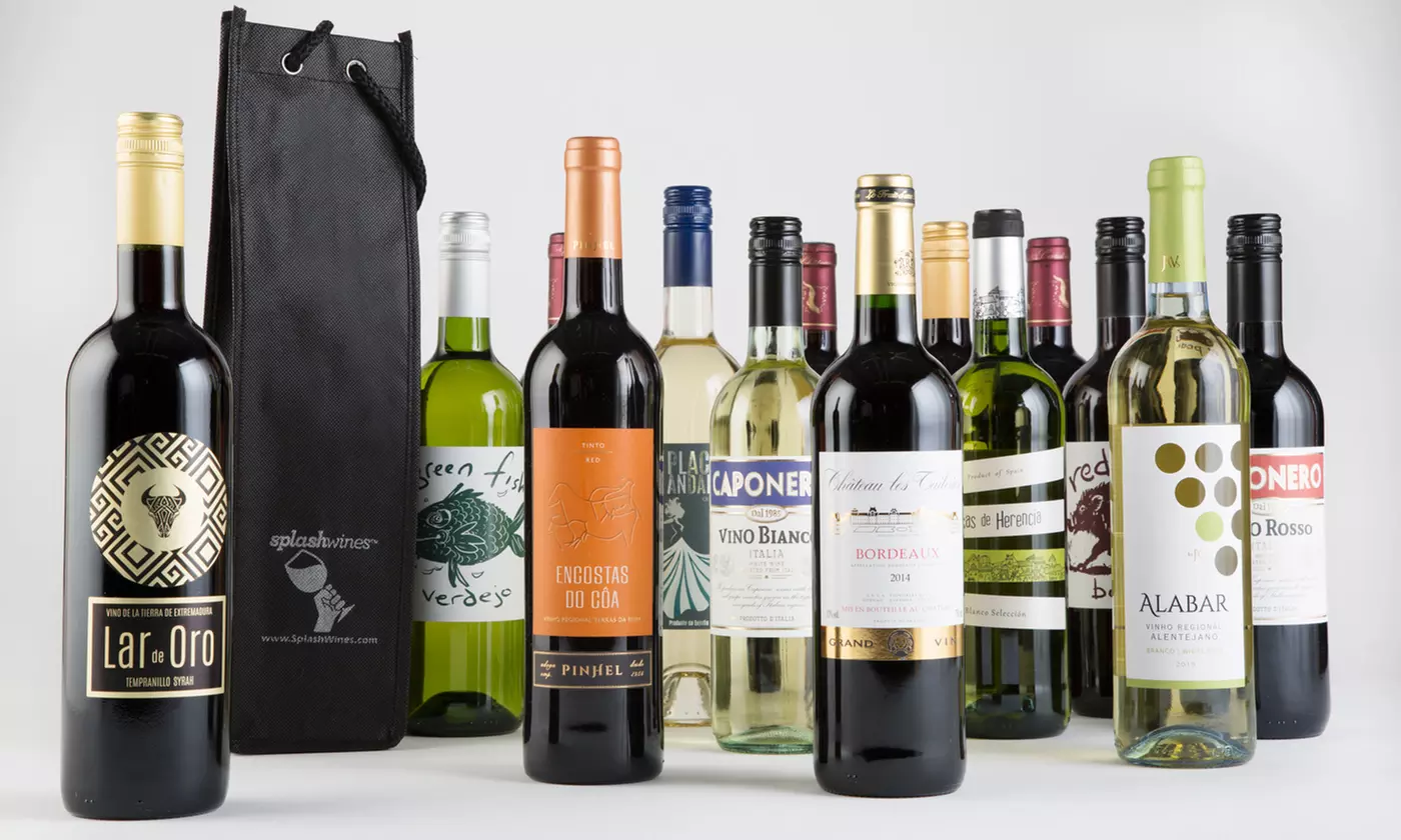 15-Bottle Wine Package with Tote Gift Bags from Splash Wines (Up to 75% Off)    - Primary Image