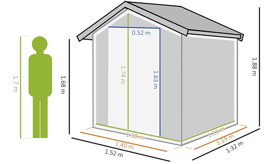 Image 5: Outsunny Garden Metal Storage Shed 5ft x 4ft