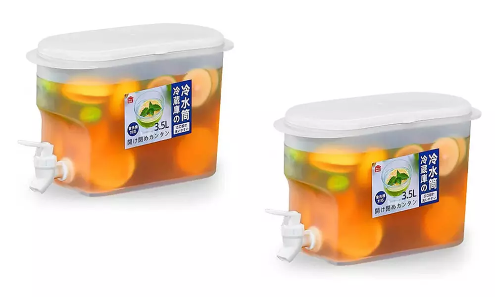 One or Two Drinks Dispensers with Built-In Faucet