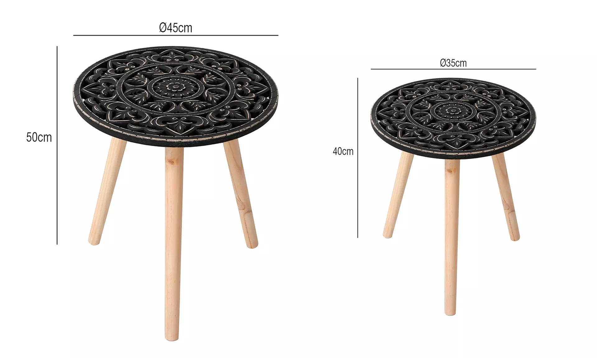 1 ou 2 petites tables avec plateau motif mandala, livraison gratuite - Image 7