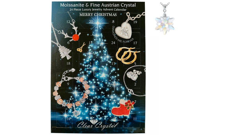 Image 2: Moissanite Diamond and Swarovski® Jewellery Advent with Free Necklace