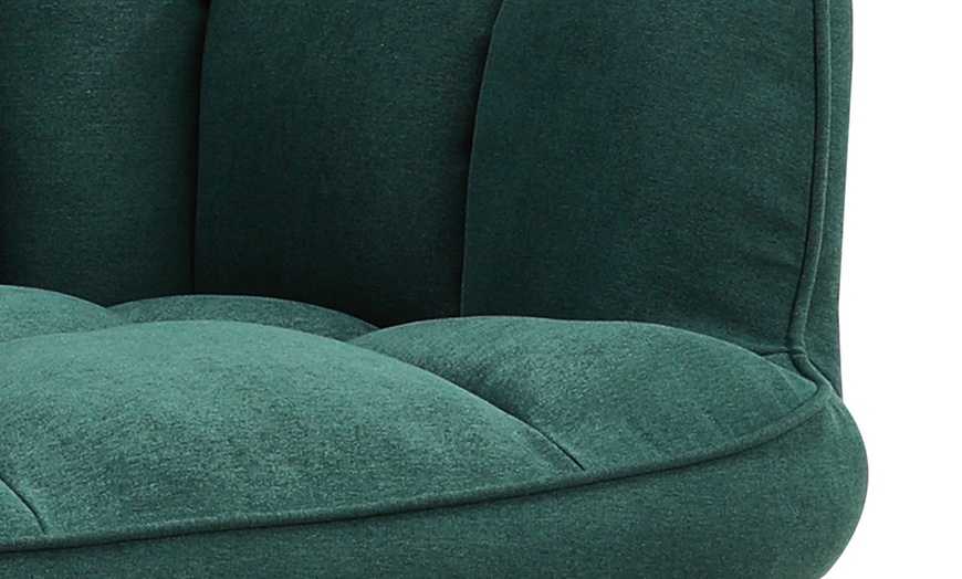 Image 4: Green Tufted Upholstered Rocking Chair