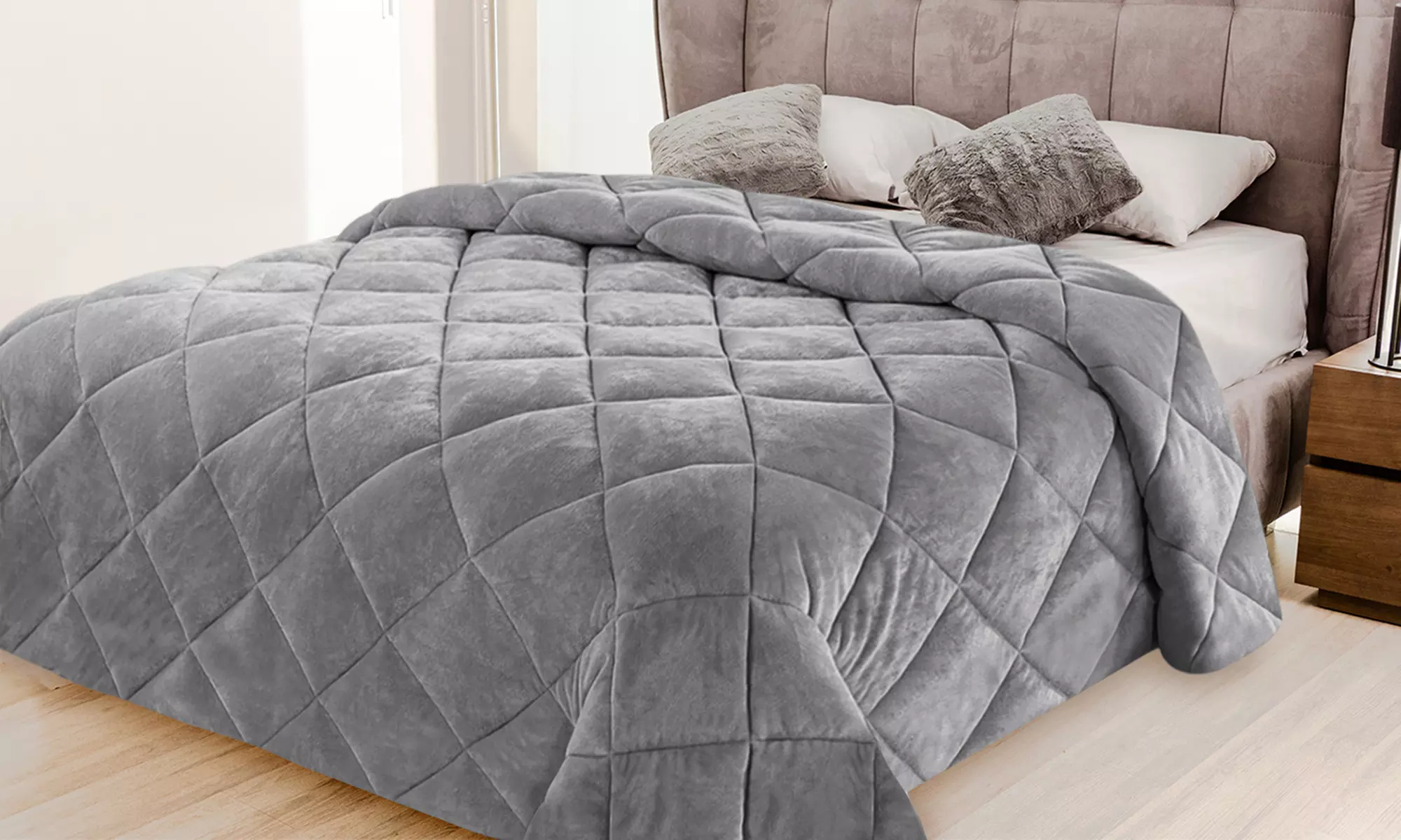 Trapunta matrimoniale in velluto Made in Italy